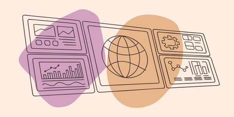 Futuristic Global Data Dashboard Interface for Cybersecurity and Geospatial Analysis