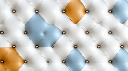Obraz premium Colorful Tufted Leather Background with Buttons, Abstract Pattern, Modern Design, Premium Upholstery, Vibrant Texture, Geometric Shapes, Creative Backdrop