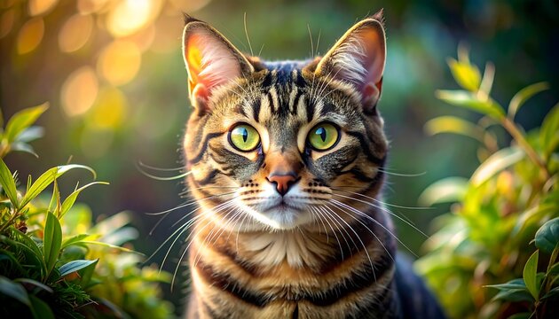 Close Up of a Tabby Cat in Nature.