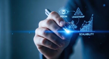 Vision and leadership drive scalability with strategic growth fostering innovation and development success