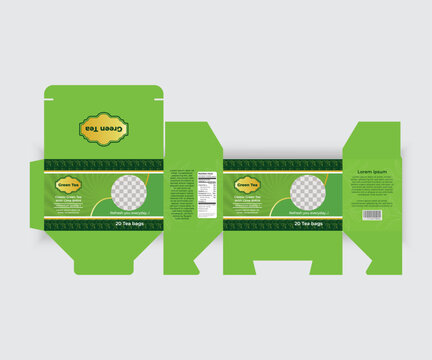 Unique tea box packaging design template