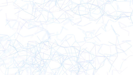 Modern digital design of a blue geometric network on a white background. Perfect for tech, science,...
