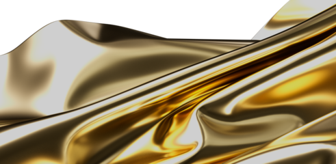 Elegant abstract background of golden silk fabric gently waving with rich details. Captures luxury and beauty with a sense of flow and texture.