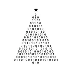 Binary Code Christmas Tree with Star