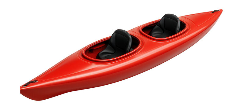 Two-person kayak with dual cockpits and a sleek design.