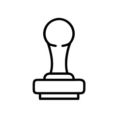 Rubber stamp icon in simple outline style for postal mail concept  