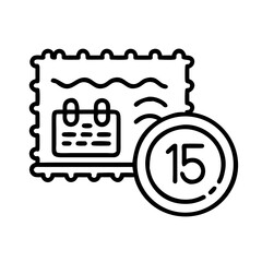 Postal stamp icon with date and circular stamp concept of icon, vector, postal, mail  