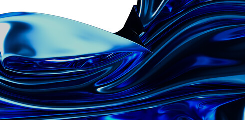 Captivating abstract image featuring flowing blue liquid, resembling silk or fabric. Perfect for...