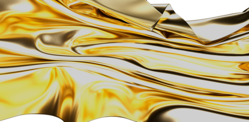 Abstract golden cloth with waves and folds. Luxury and elegant background. Great for designs, textures, and artistic projects. Gold cloth textur