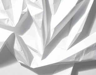 Folded White Paper Overlay with Realistic Creases and Soft Shadows