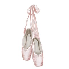 Pointe Shoes activities Watercolor illustration