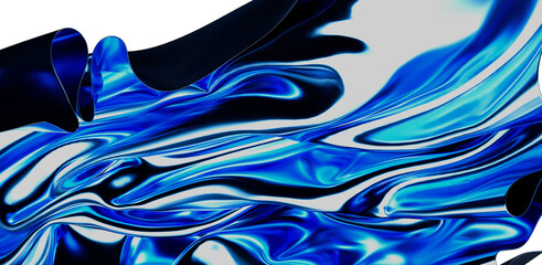 Abstract blue flowing liquid texture with light and shadow, suitable for backgrounds and designs....