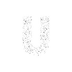 Textured Glitter Letter U