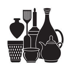 Clay Pottery Collection Silhouette Design