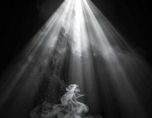 Cinematic Dust and Fog Overlay with Light Rays and Fine Grain Texture