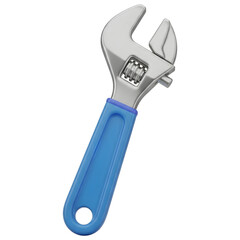 Adjustable Wrench Blue Handle PNG