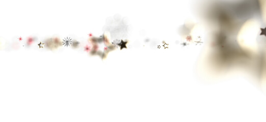 Artistic and decorative background with stars, snowflakes and bokeh lights. Ideal for seasonal holiday designs and Christmas. Elegant and dreamy