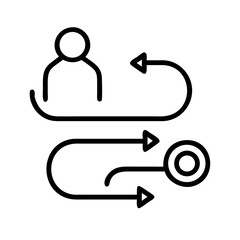 Abstract representation of a person navigating a branching path or decision tree