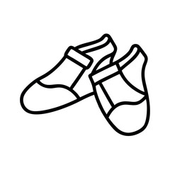 Simple line drawing of a pair of comfortable slip on shoes