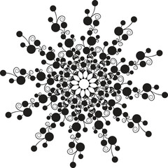 a black and white mandala