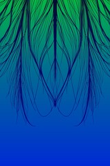 abstract dendritic network with green to blue gradient background