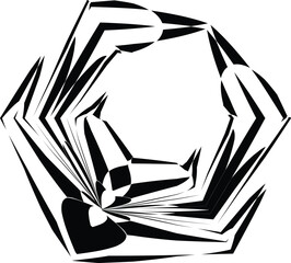  a black and white graphic design, which is a type of decal or sticker often used for vehicle customization. 