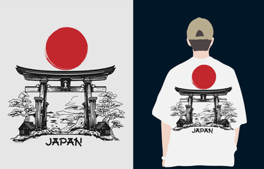 Japanese style popular typography t-shirt design for clothes sale poster banner wallpaper vector