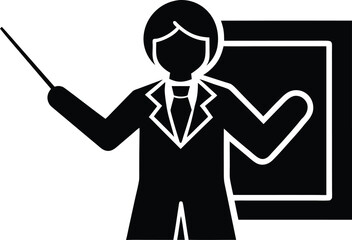 Teacher Pointer vector icon.
