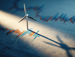 This business financial stock market chart shows investment wealth and currency banking growth with a pen and paper document diagram