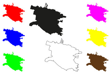 San Cristobal de las Casas city (United Mexican States, Mexico, Chiapas State) map vector illustration, scribble sketch Jovel or San Cristóbal de las Casas map