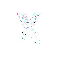 Colorful Glitter Textured Letter X