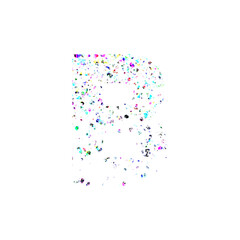Colorful Glitter Particle Uppercase Letter B