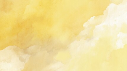 Obraz premium Soft yellow watercolor painting with gentle texture and organic flow on white paper, creating a light and elegant background.