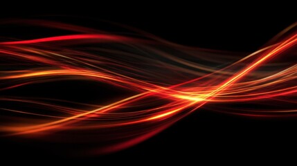 Dynamic red light trails on dark background with glowing motion and vibrant energy effects.
