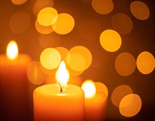 Warm Candlelight Bokeh Overlay with Golden Orange Glow