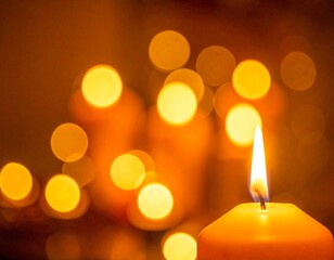 Warm Candlelight Bokeh Overlay with Golden Orange Glow