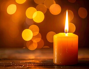 Warm Candlelight Bokeh Overlay with Golden Orange Glow
