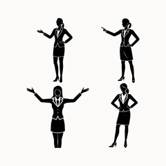 Business people and dancers silhouettes vector illustration