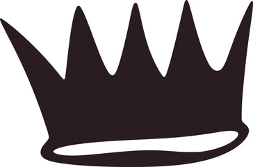 Obraz premium Dark crown silhouette on white background royal symbol