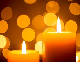 Warm Candlelight Bokeh Overlay with Golden Orange Glow