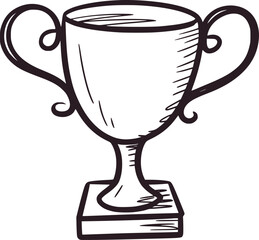 Trophy cup award with handles and base prize winner