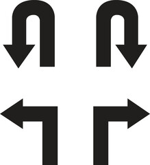 Versatile Turn and U-turn Arrow Graphics