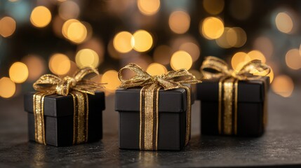 elegant black and gold gift boxes