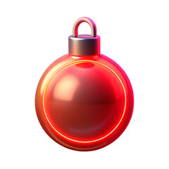 Obraz premium Shiny red christmas ornament with gleaming reflections festive holiday decoration