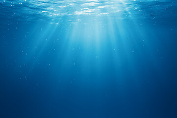 Beautiful Sunrays Illuminating Crystal Blue Water