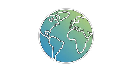 Globe earth world map illustration vector graphic design for geography education and travel concept