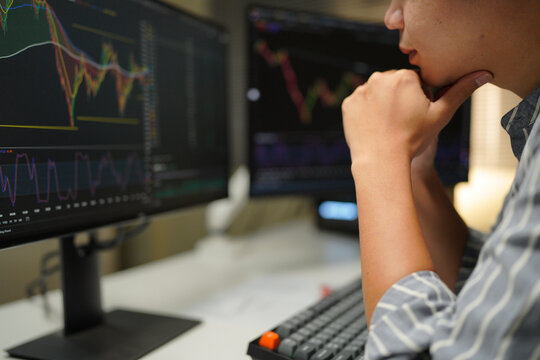Intraday trader angry over loss in stock market investment while trading - concept showing risk of investing in cryptocurrency and millennial people losing in equities