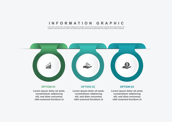 modern design template banner infographic. 3 step process information or presentation with icons