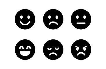 Collection of silhouette emoji faces showing various emotions