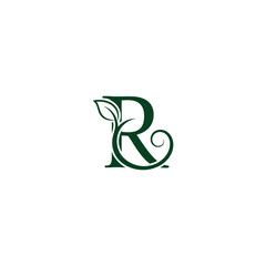 Elegant dark green letter 